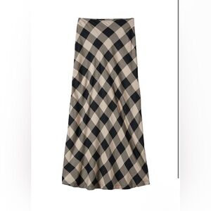 NWT Women’s Brixton Plaid Maxi Plaid Skirt Black/Tan Size Medium $70 MSRP